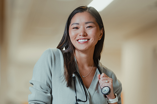 A nurse practitioner with a stethoscope 