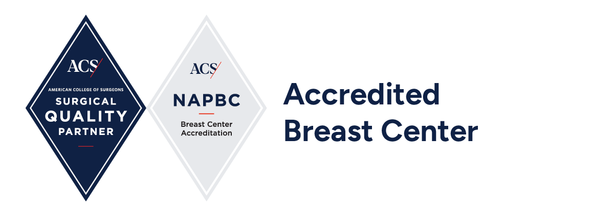 An icon reading "Accredited Breast Center"