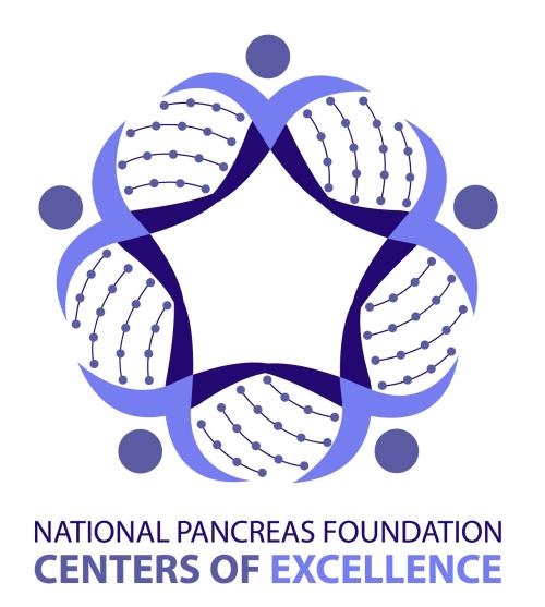 A logo for the National Pancreas Foundation Centers of Excellence.