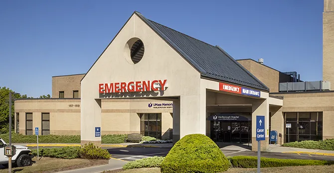 Marlborough Hospital's Emergency Department entrance.