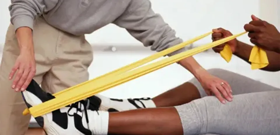 patient stretching in physical therapy