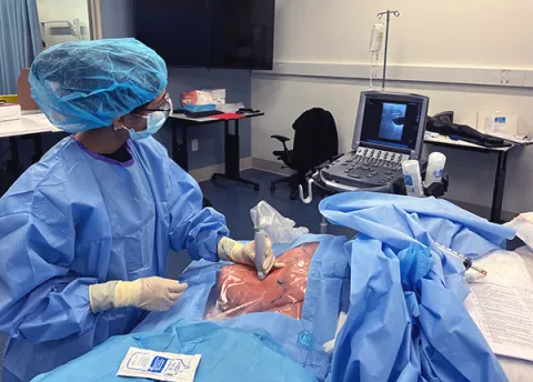 An advanced practice provider fellow practices imaging techniques.