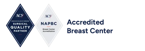 An icon reading "Accredited Breast Center"